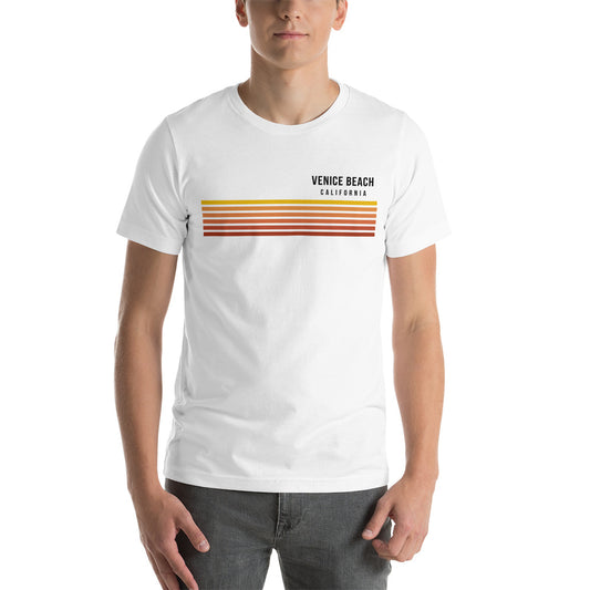 Retro Venice Beach California Vacation Stripes Unisex T-Shirt