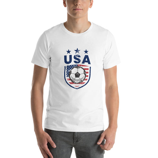 Retro USA Soccer Team Football Fan Country American Flag Unisex T-Shirt