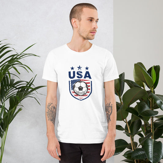 Retro USA Soccer Team Football Fan Country American Flag Unisex T-Shirt