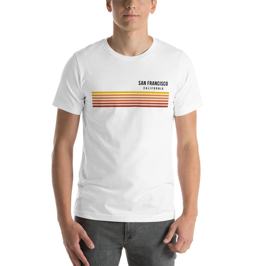 Retro San Francisco California Vacation Stripes Unisex T-Shirt