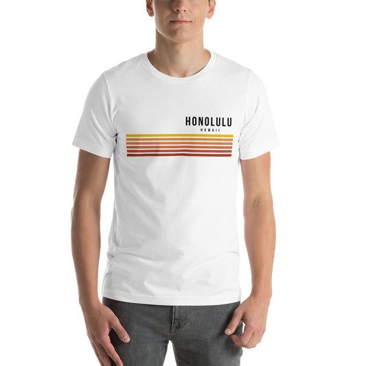 Retro Honolulu Oahu Hawaii Vacation Stripes Unisex T-Shirt