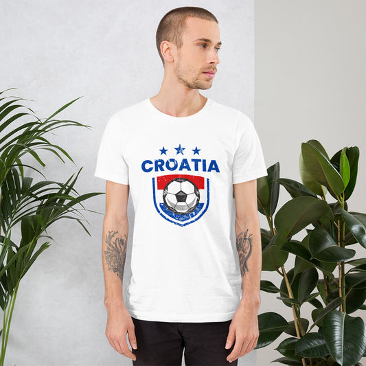 Retro Croatia Soccer Team Football Fan Country Croatian Flag Unisex T-Shirt