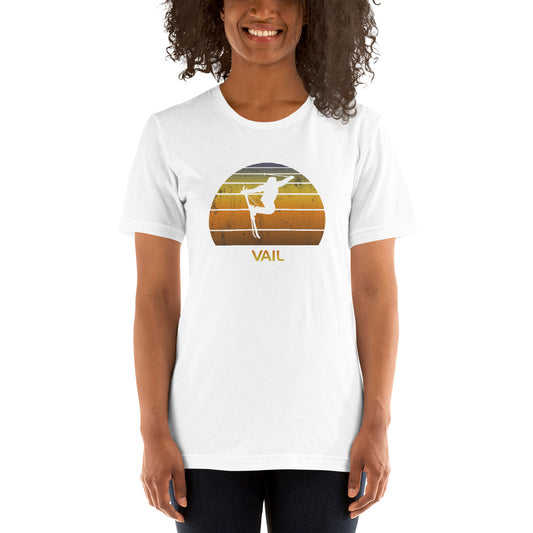 Cool Retro Vail Colorado Skiing Ski Fan Unisex T-Shirt
