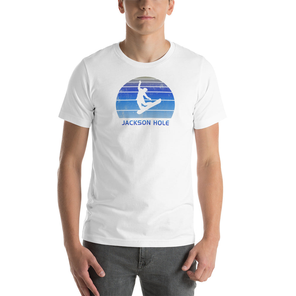 Retro Jackson Hole Wyoming Snowboarding Fan Unisex T-Shirt