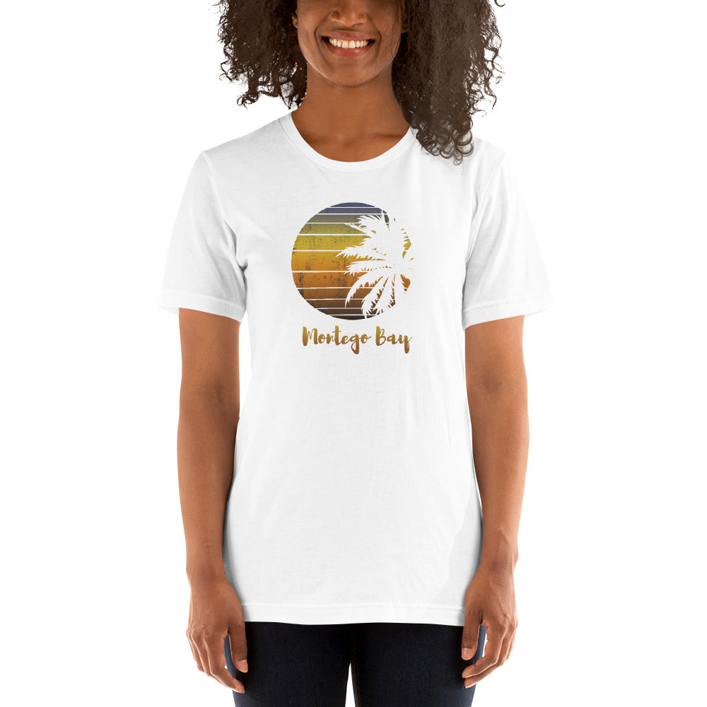 Retro Montego Bay Jamaica  Beach Palm Tree Vacation Souvenir Unisex T-Shirt