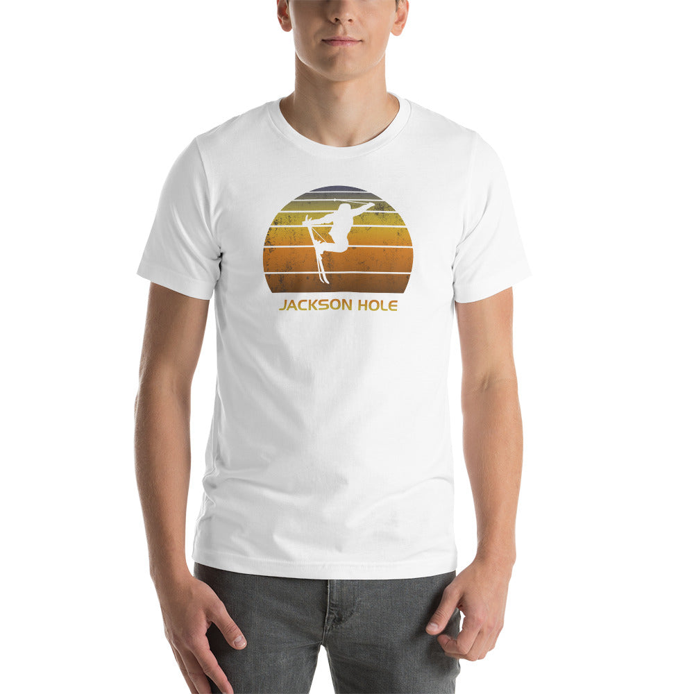 Cool Retro Jackson Hole Wyoming Skiing Ski Fan Unisex T-Shirt