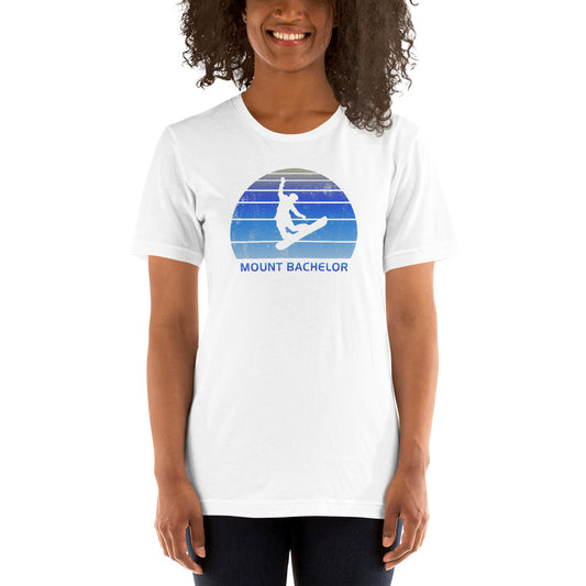 Retro Mount Bachelor Snowboarding Fan Unisex T-Shirt