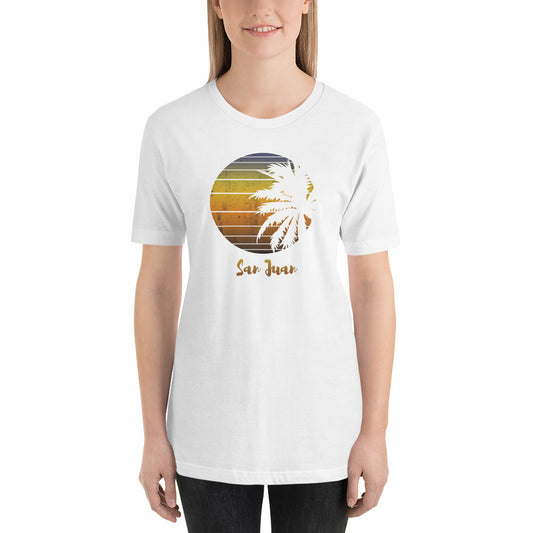 Retro San Juan Puerto Rico Beach Palm Tree Vacation Souvenir Unisex T-Shirt