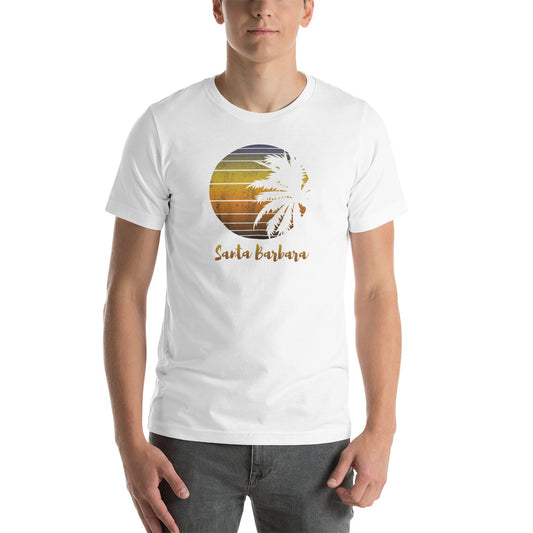 Retro Santa Barbara California Beach Vacation Souvenir Palm Tree Unisex T-Shirt
