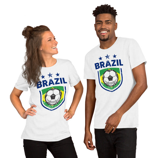 Retro Brazil Soccer Team Football Fan Country Brasil Brazilian Flag Unisex T-Shirt