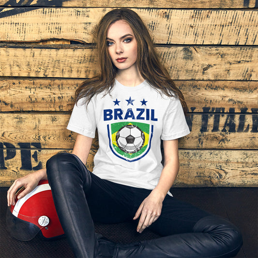 Retro Brazil Soccer Team Football Fan Country Brasil Brazilian Flag Unisex T-Shirt