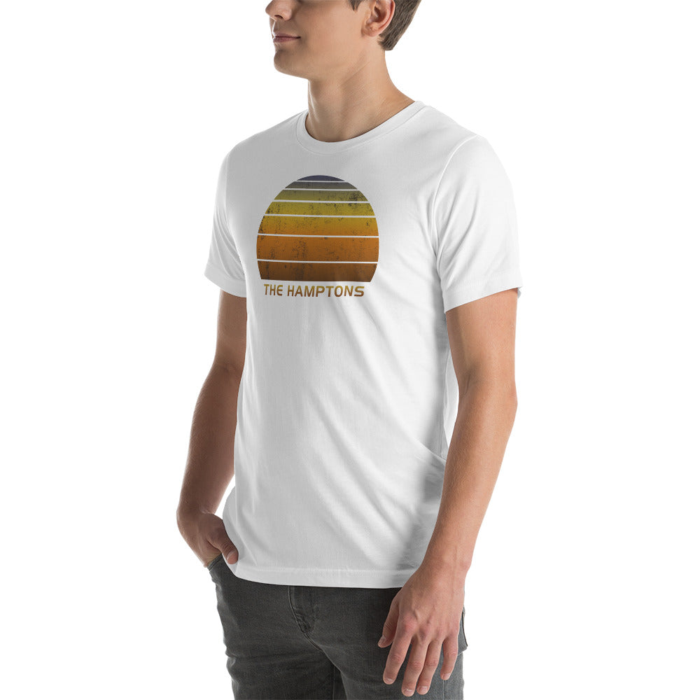 Retro The Hamptons Vacation Souvenir Sunset Vintage Unisex T-Shirt