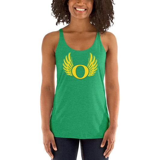 Oregon Letter O College Football Fan Women's Racerback Tank Top