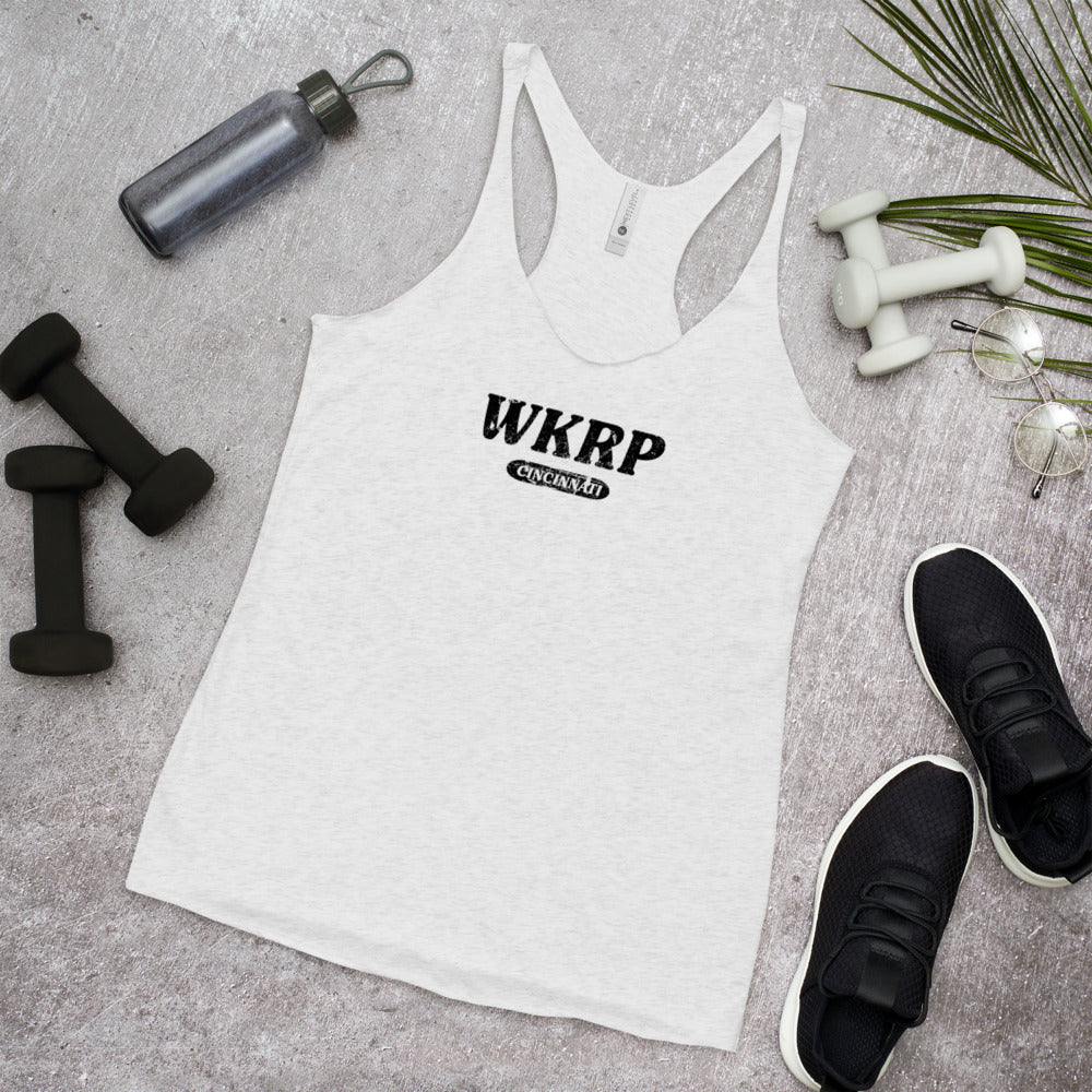 WKRP Old School 70s Sitcom TV Show Women's Racerback Tank Top