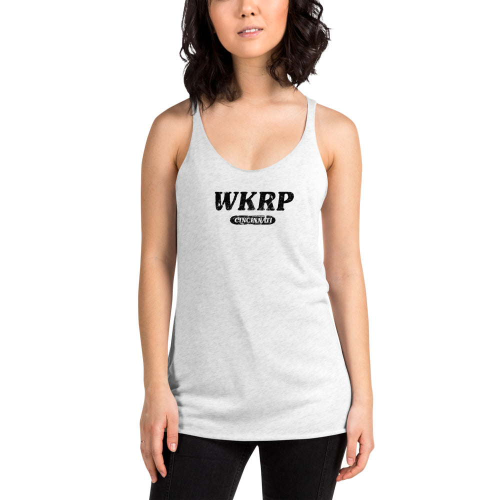 WKRP Old School 70s Sitcom TV Show Women's Racerback Tank Top