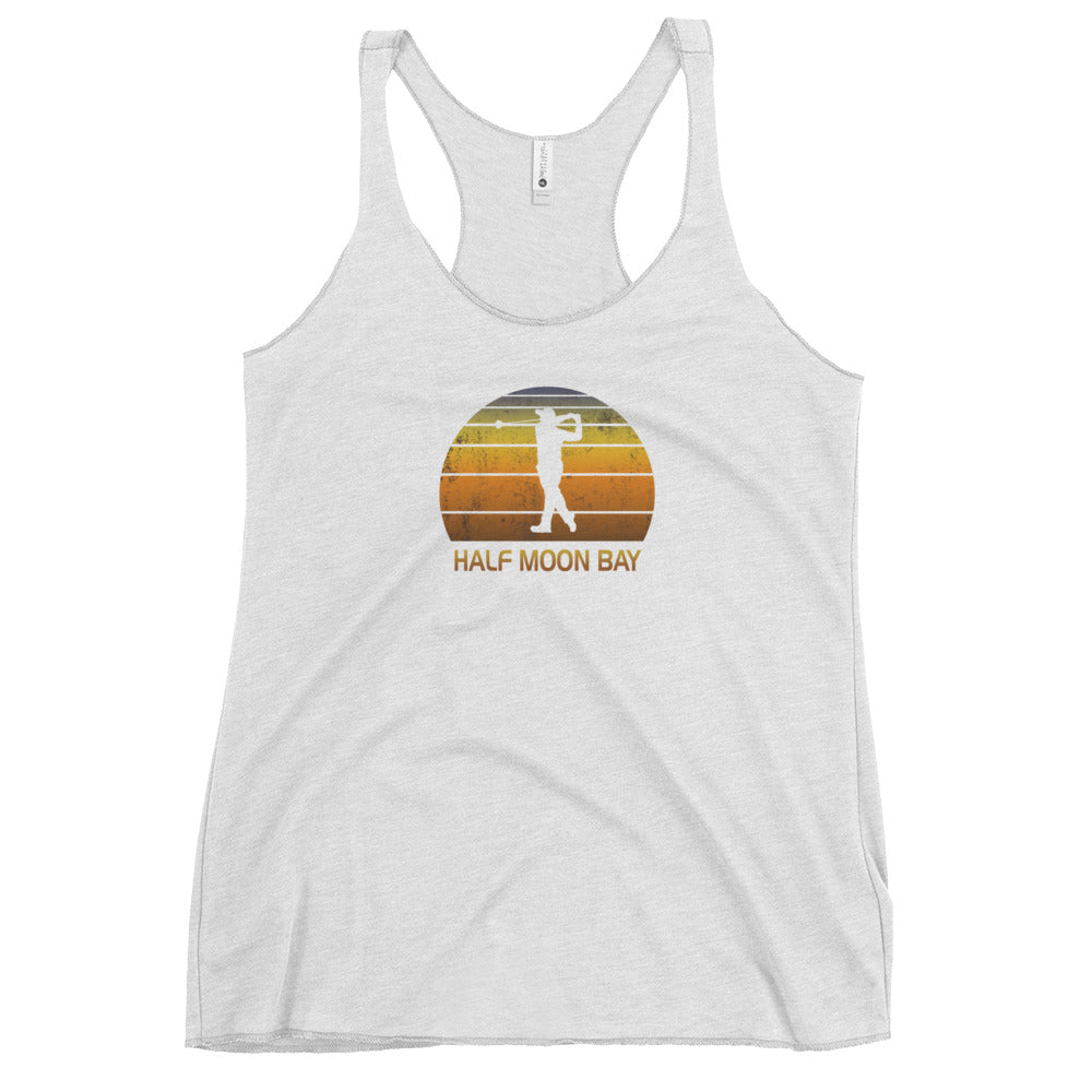 Half Moon Bay California Golf Fan Golfer Women's Racerback Tank Top