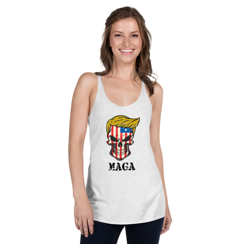 MAGA Pro Donald Trump 2024 Politics Fan Republican Women's Racerback Tank Top Political