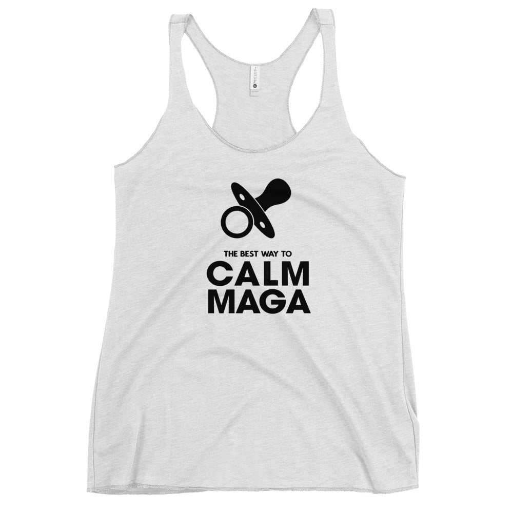 Anti MAGA Pro Democrats Funny Political Anti Trump Women's Racerback Tank Top