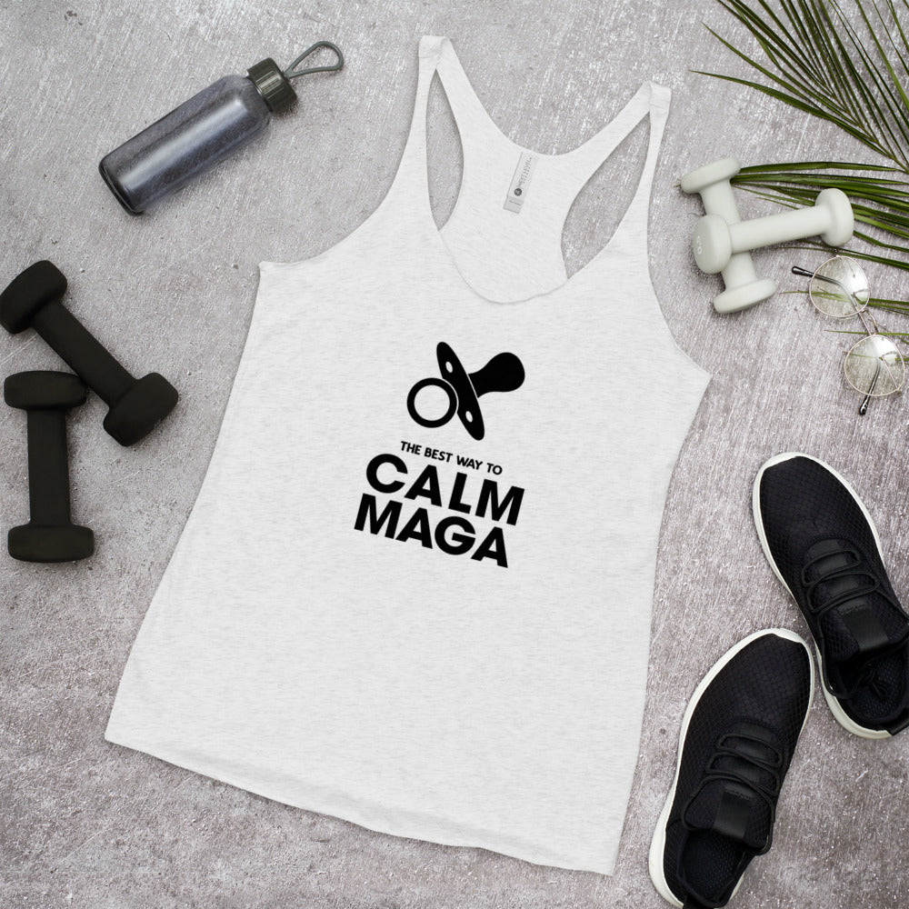 Anti MAGA Pro Democrats Funny Political Anti Trump Women's Racerback Tank Top