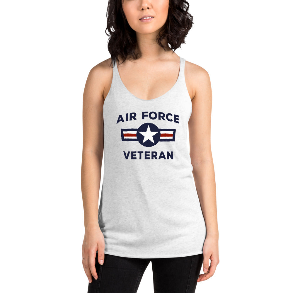 U.S. Air Force Military Service Active Retired Veteran Appreciation Women's Racerback Tank Top