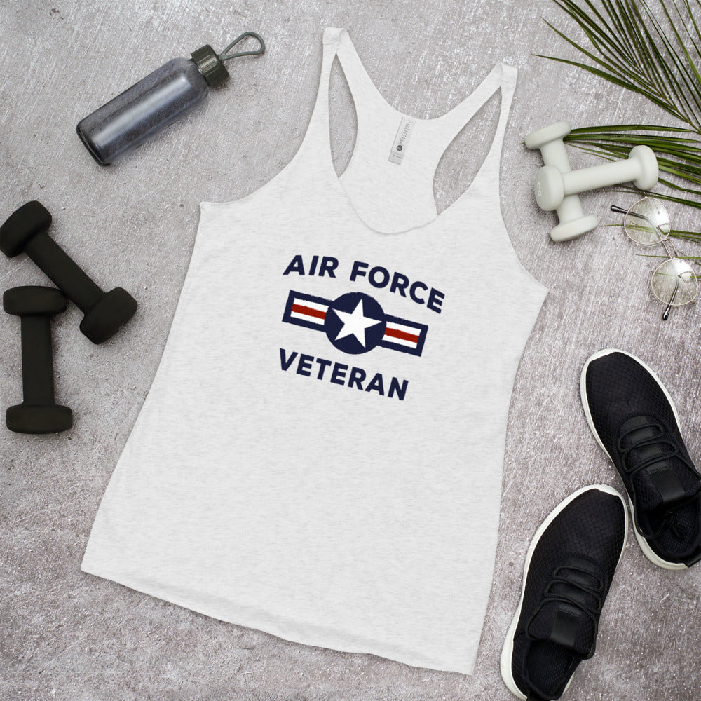 U.S. Air Force Military Service Active Retired Veteran Appreciation Women's Racerback Tank Top