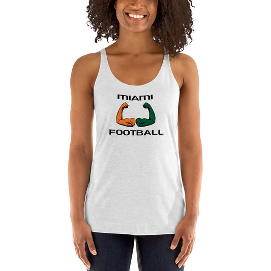 Miami Native 305 Area Code College Football Fan Women's Racerback Tank Top