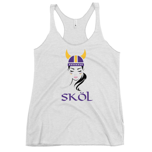 Skol Viking Chant Slogan Female Girl Minnesota Fan Football Women's Racerback Tank Top