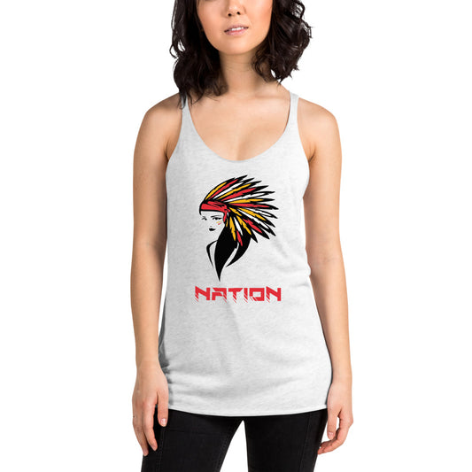 Indian Chief Nation Female Football Fan Women's Racerback Tank Top