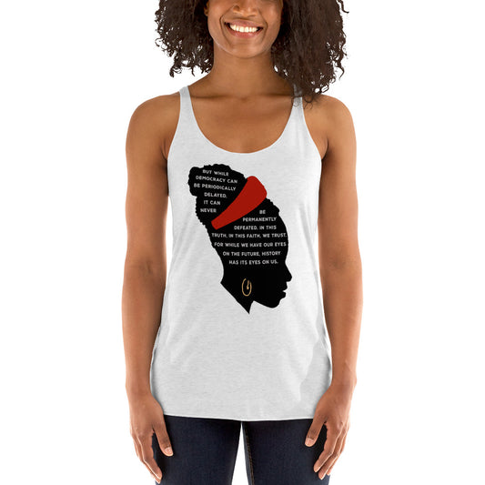 Poetry Poet Fan 2021 Biden Harris Inauguration Democrats The Hill We Climb Women's Racerback Tank Top