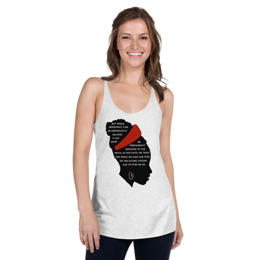 Poetry Poet Fan 2021 Biden Harris Inauguration Democrats The Hill We Climb Women's Racerback Tank Top