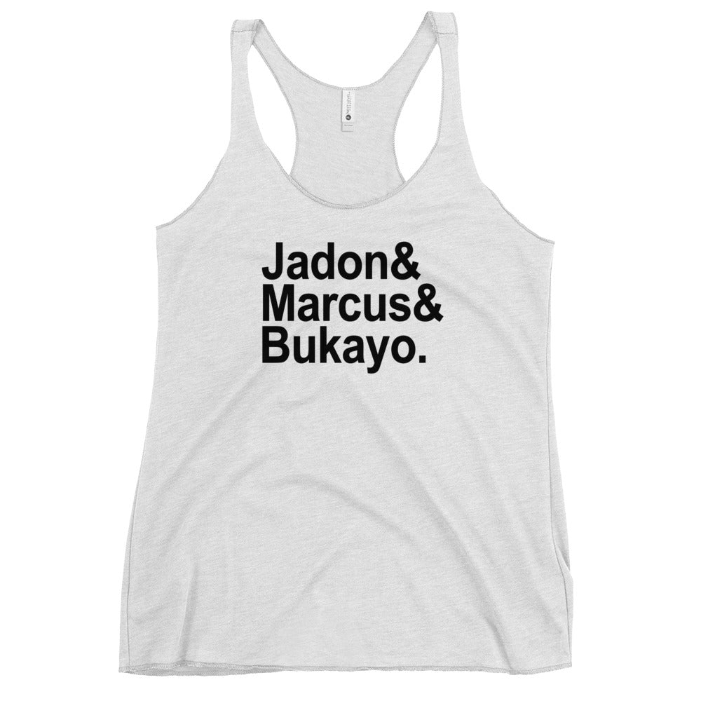 Jaydon Marcus Bukayo Slogan Soccer Football Fan Women's Racerback Tank Top