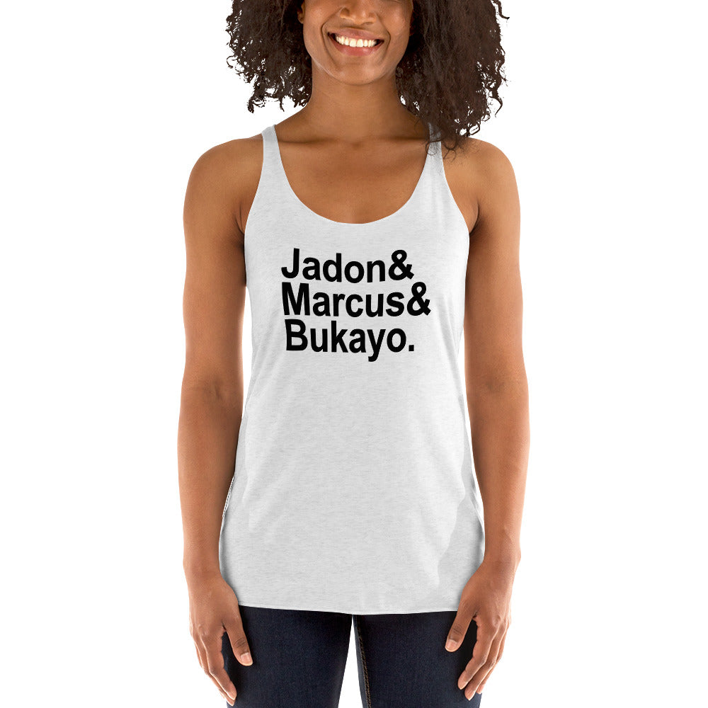 Jaydon Marcus Bukayo Slogan Soccer Football Fan Women's Racerback Tank Top