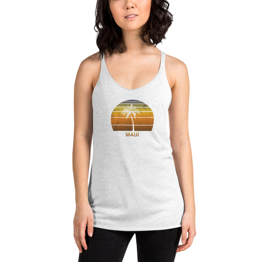 Vintage Maui Hawaii Beach Women's Racerback Tank Top Sunset Vacation