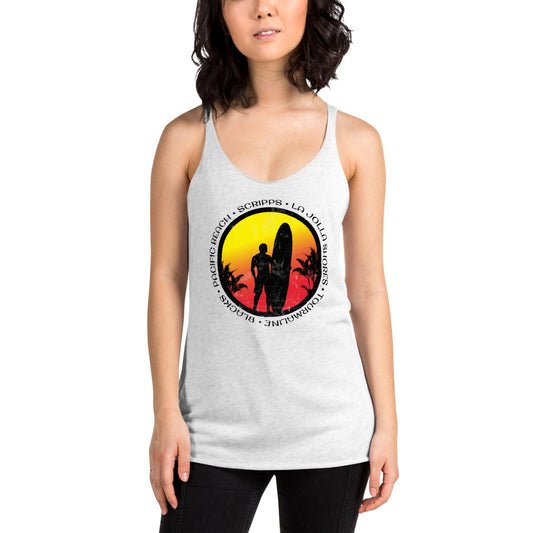 Cool San Diego California Surf Fan Surfing Lover Beach Women's Racerback Tank Top