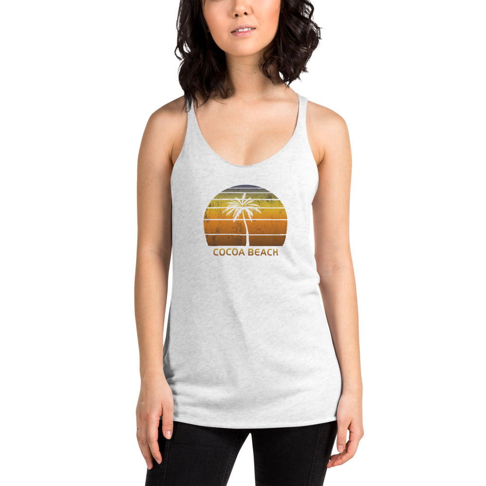 Vintage Cocoa Beach Florida Women's Racerback Tank Top Sunset Vacation