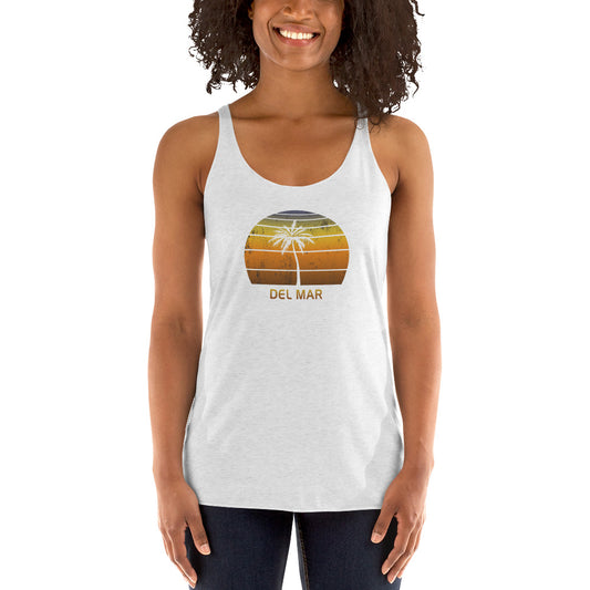 Vintage Del Mar California Beach Women's Racerback Tank Top Sunset Vacation