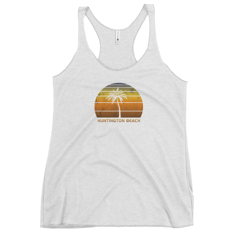 Vintage Huntington Beach California Women's Racerback Tank Top Sunset Vacation