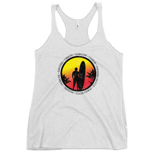 Cool Portugal Surf Fan Surfing Lover Beach Women's Racerback Tank Top