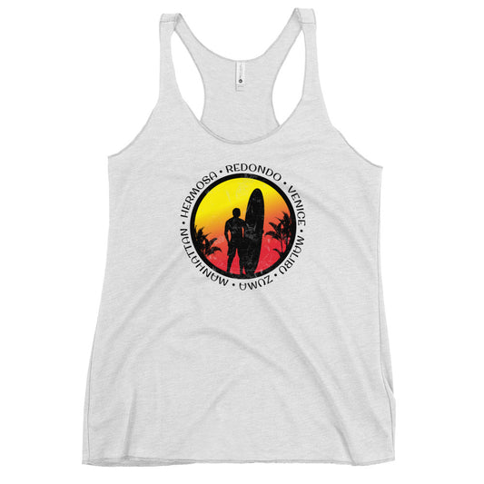 Cool Los Angeles California Surf Fan Surfing Lover Beach Women's Racerback Tank Top