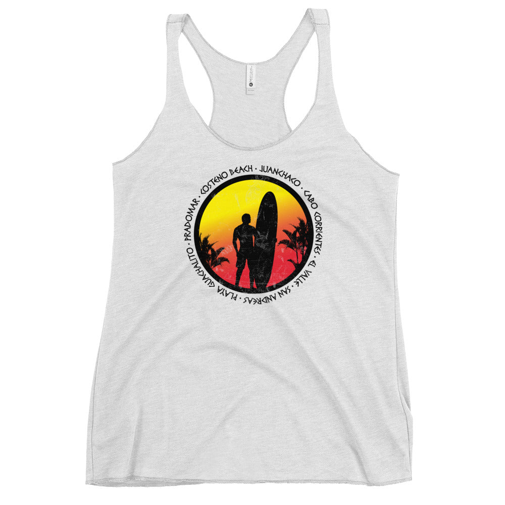 Cool Colombia Surf Fan Surfing Lover Beach Women's Racerback Tank Top