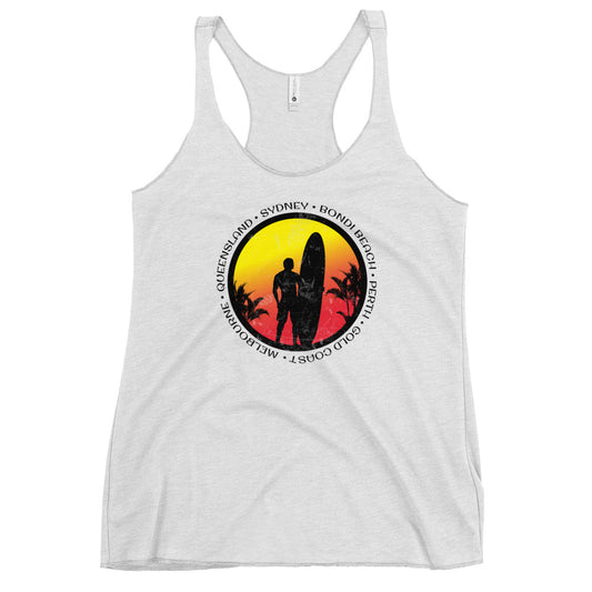 Cool Australia Surf Fan Surfing Lover Beach Women's Racerback Tank Top