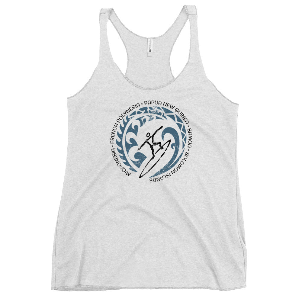 Cool South Pacific Surf Surf Surfing Fan Women's Racerback Tank Top