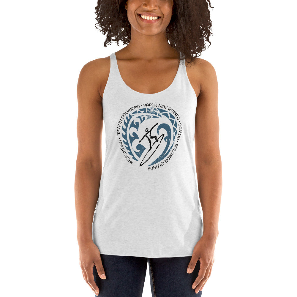 Cool South Pacific Surf Surf Surfing Fan Women's Racerback Tank Top