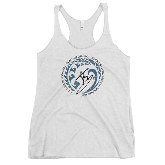 Cool San Luis Obispo California Surf Surfing Fan Women's Racerback Tank Top