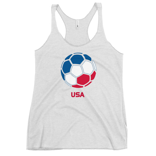 USA United States National Soccer Team Football Pride Country Flag Women's Racerback Tank Top