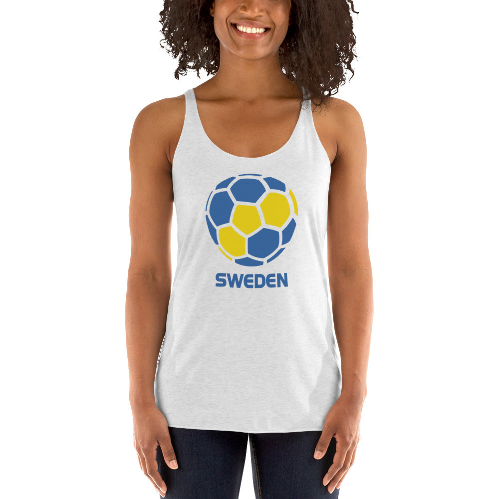 Sweden National Soccer Team Football Pride Country Flag Women's Racerback Tank Top