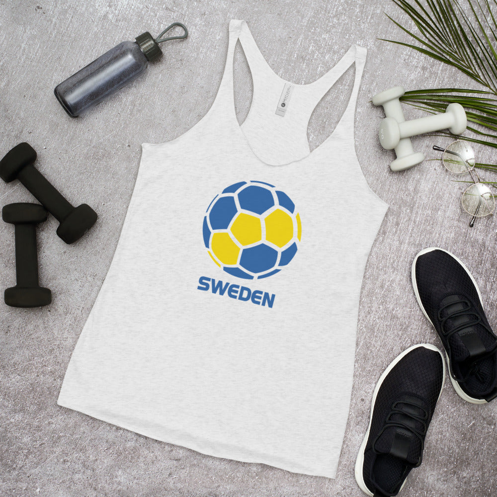 Sweden National Soccer Team Football Pride Country Flag Women's Racerback Tank Top