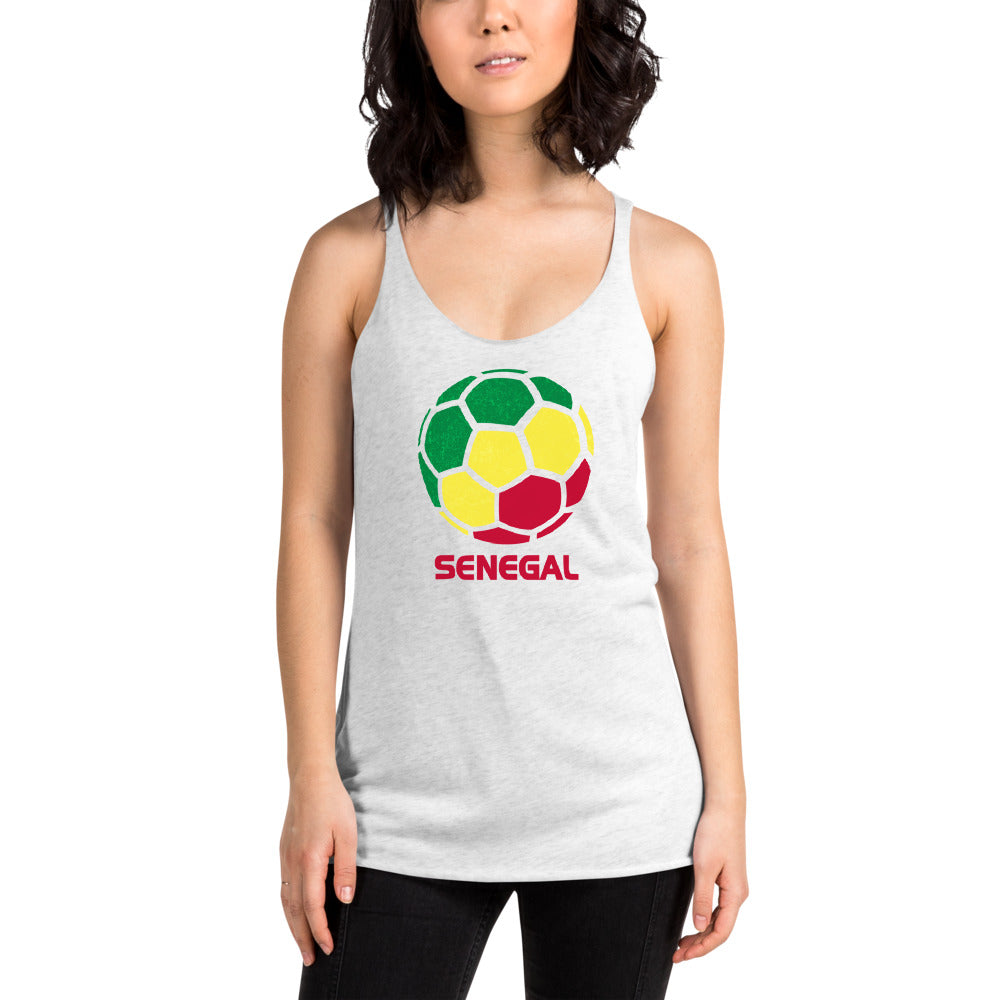 Senegal National Soccer Team Football Pride Country Flag Women's Racerback Tank Top