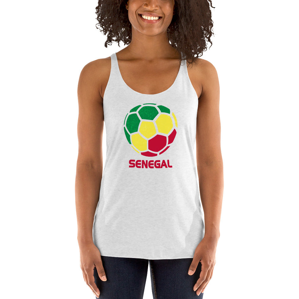 Senegal National Soccer Team Football Pride Country Flag Women's Racerback Tank Top