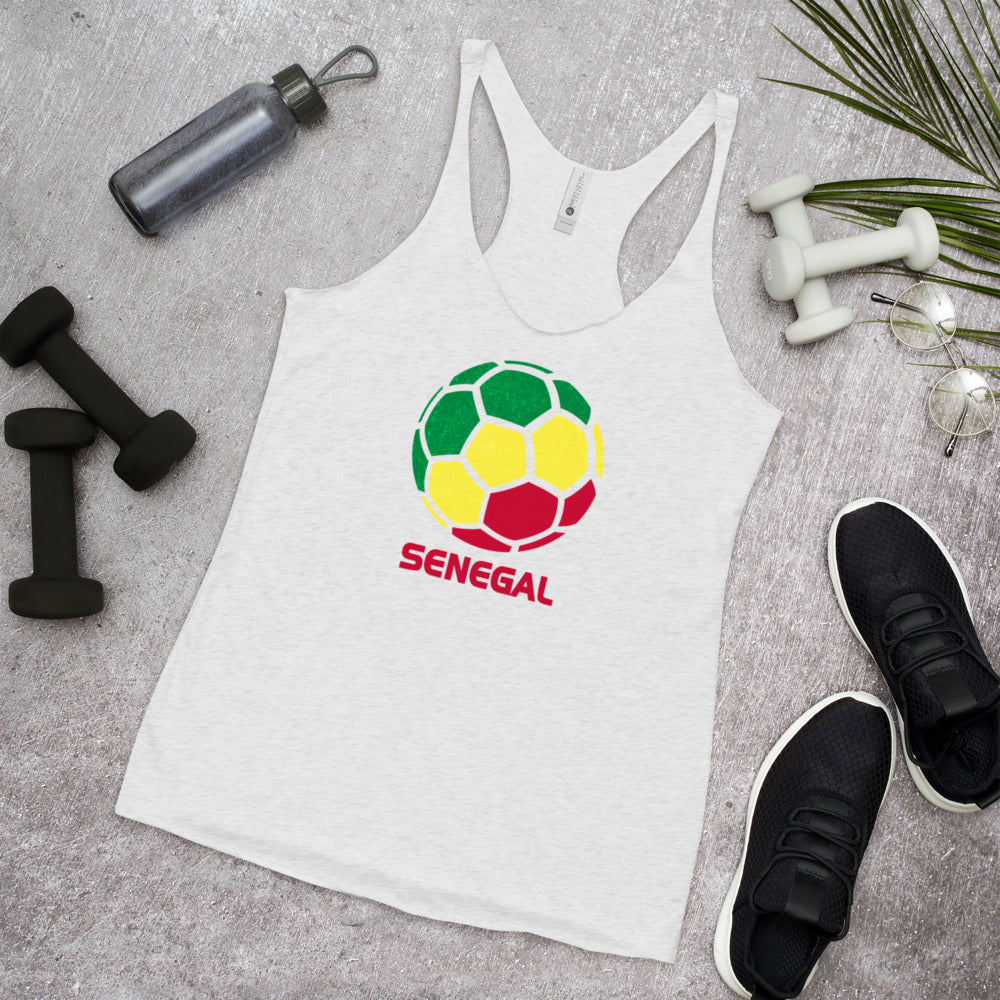 Senegal National Soccer Team Football Pride Country Flag Women's Racerback Tank Top